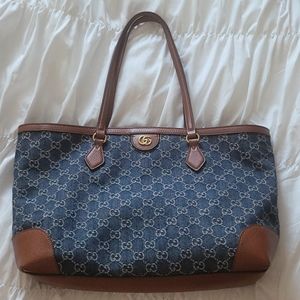 GUCCI Ophidia GG medium tote, Blue, Denim